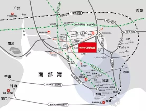 南部湾万科城交通图 